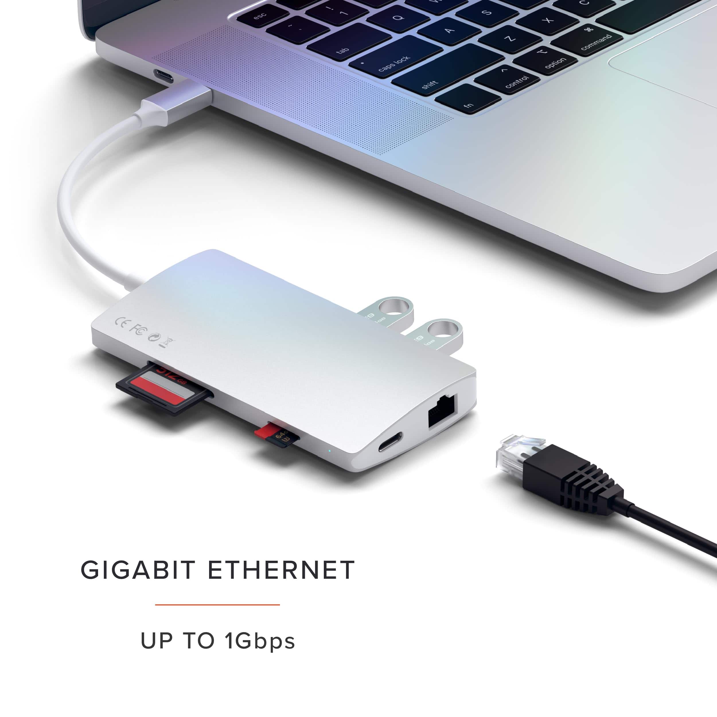 Satechi 8 in 1 USB C Multiport Adapter V2 4K HDMI, 115W PD