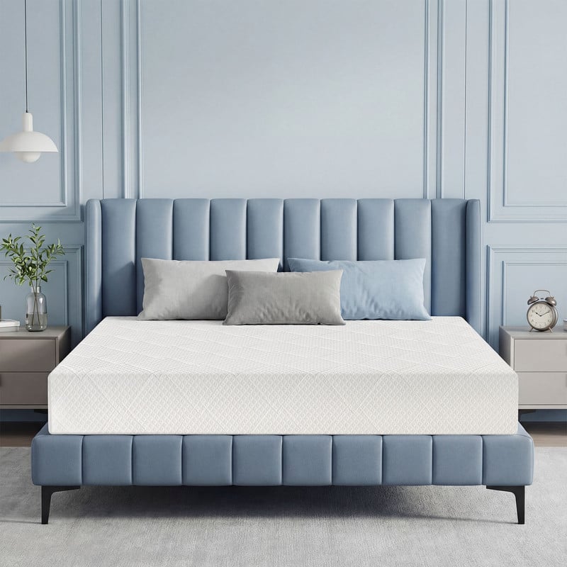 Dyonery - Extra Firm mattress, high-density foam mattress, detachable fiber cover, relieves pressure, ，10-in King - White