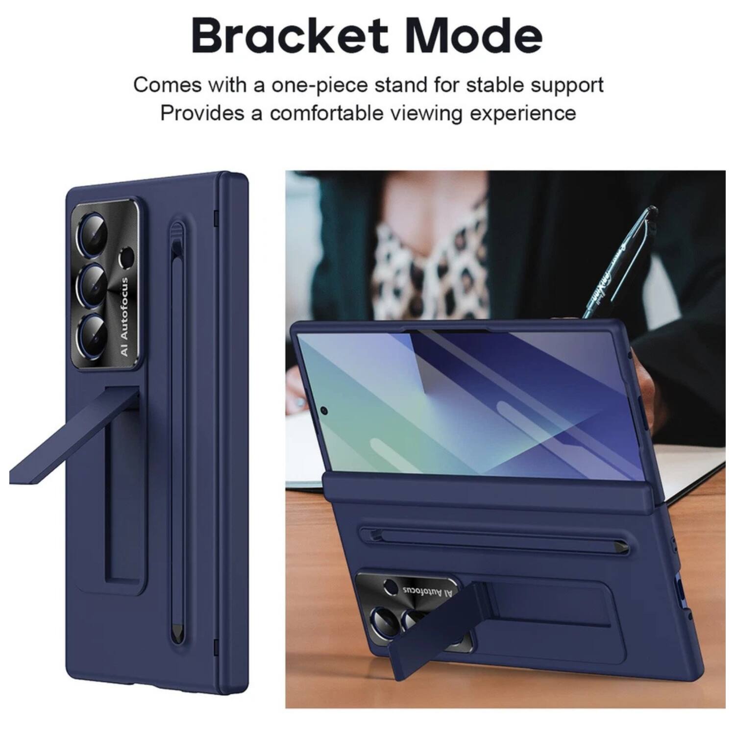Bracket Mode  
Comes with a one-piece stand for stable support  
Provides a comfortable viewing experience  
AI Autofocus