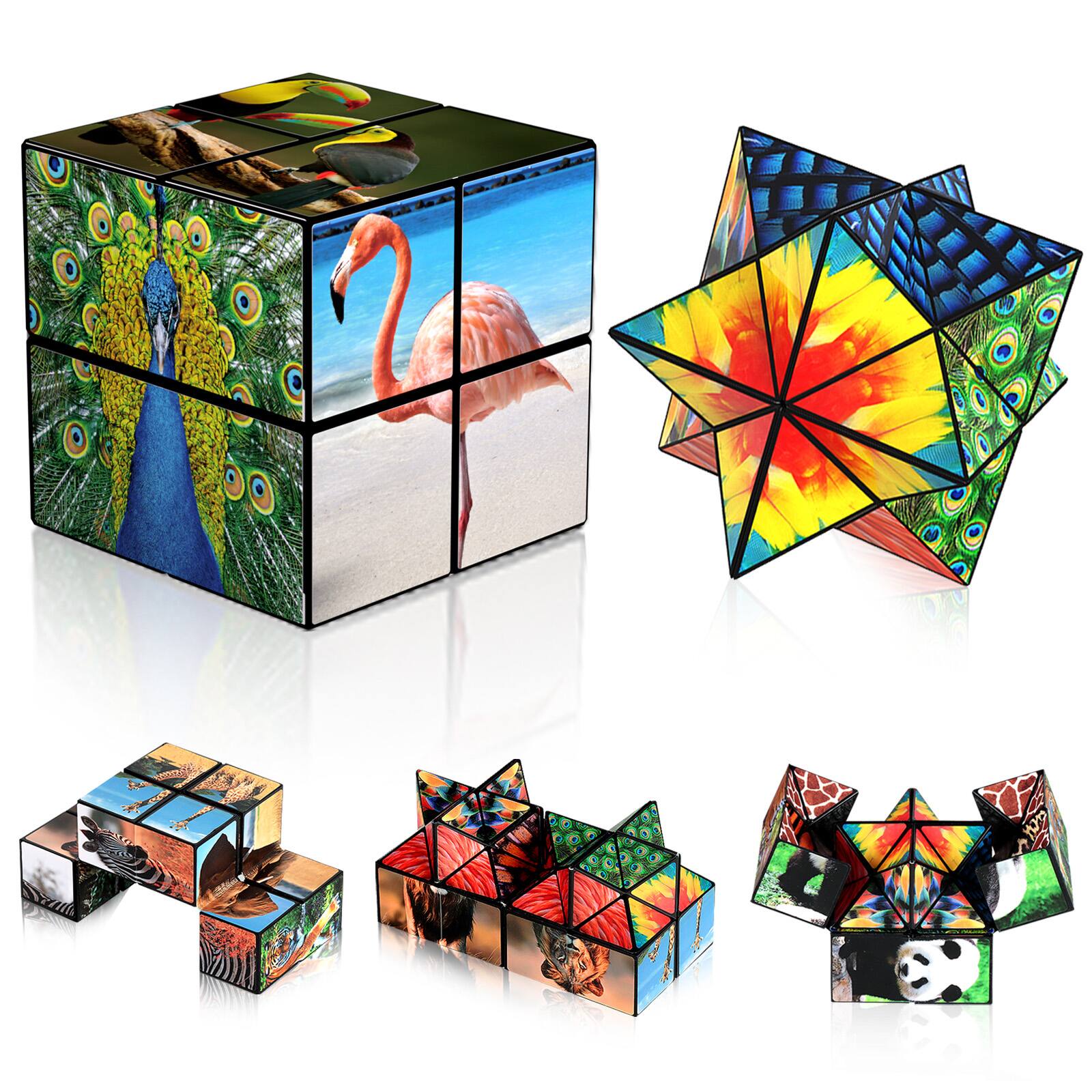 Alt View 7. Topteng - Animal Style 2-in-1 Transformable Magic Cube - Star Shape Shifting Puzzle, Fidget Toy for Kids & Adults.