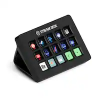Elgato - Stream Deck MK.2 Full-size Wired USB Keypad with 15 Customizable LCD keys and Interchangeable Faceplate - Black - Front_Zoom