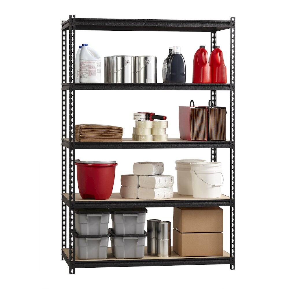 Alt View 4. Iron Horse - Iron Horse 2300 Riveted Steel Shelving 5-Shelf Unit, 18D x 48W x 72H, Black - Black.
