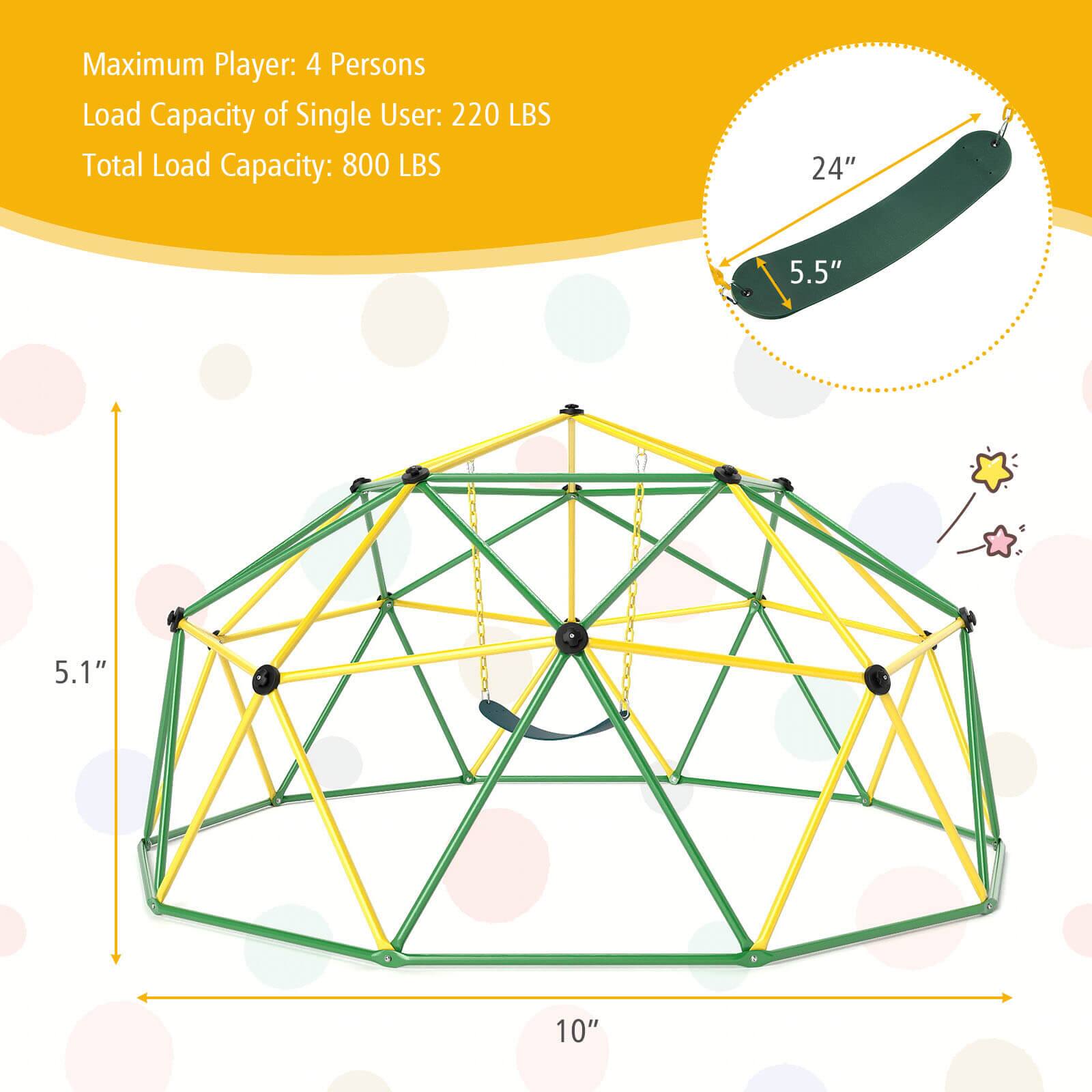 Maximum Player: 4 Persons  
Load Capacity of Single User: 220 LBS  
Total Load Capacity: 800 LBS  

24"  
5.5"  
5.1"  
10"