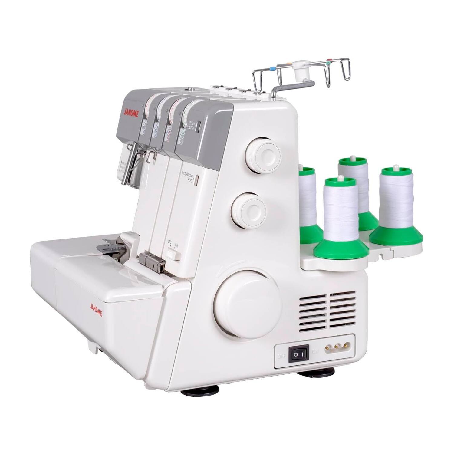 Left. Janome - Janome MyLock 654D Sailing Line Serger, 2, 3, or 4 Thread Overlocker (White).