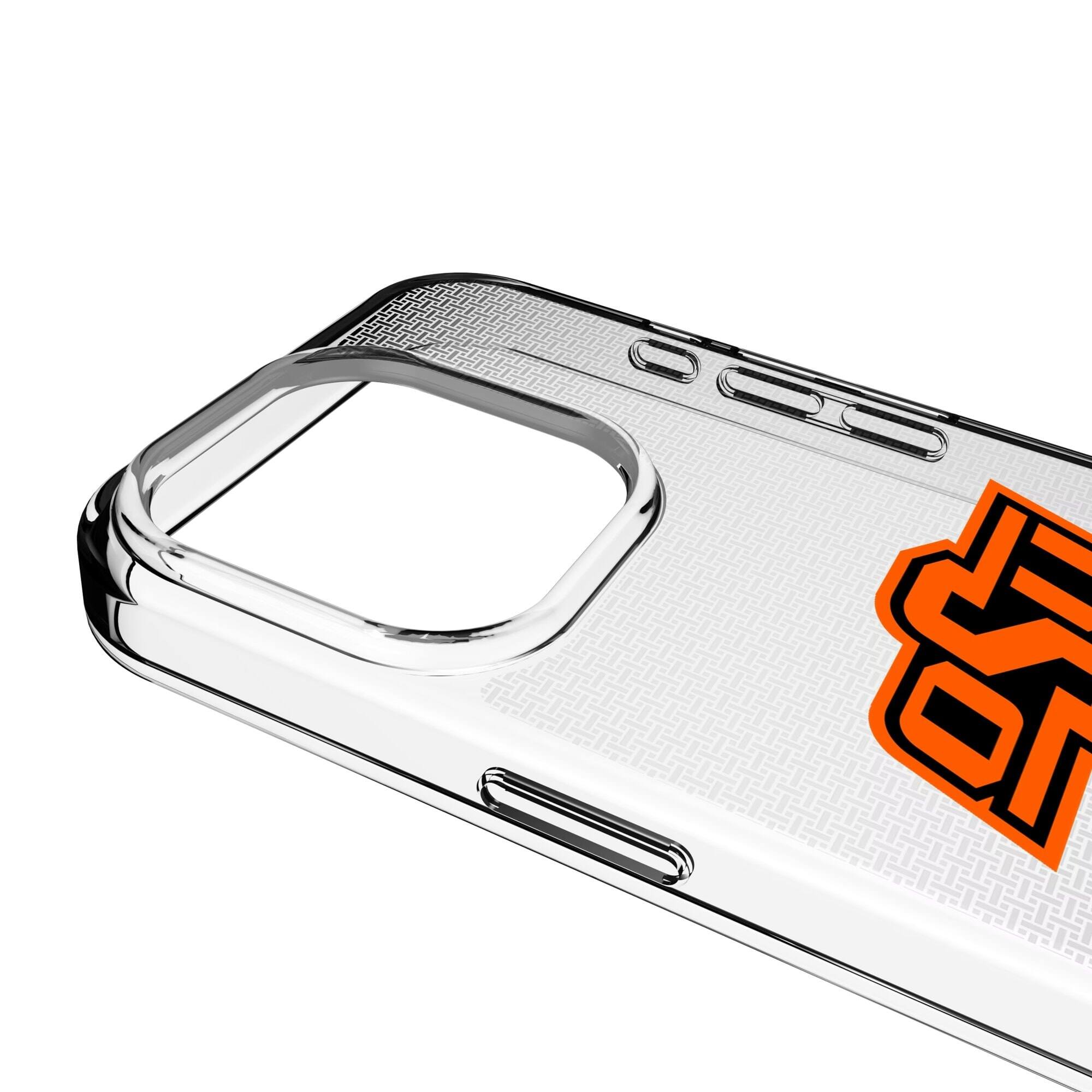 Alt View 2. Keyscaper - Oklahoma State Cowboys Linen Logo iPhone Clear Case - 13 mini - Multicolor.