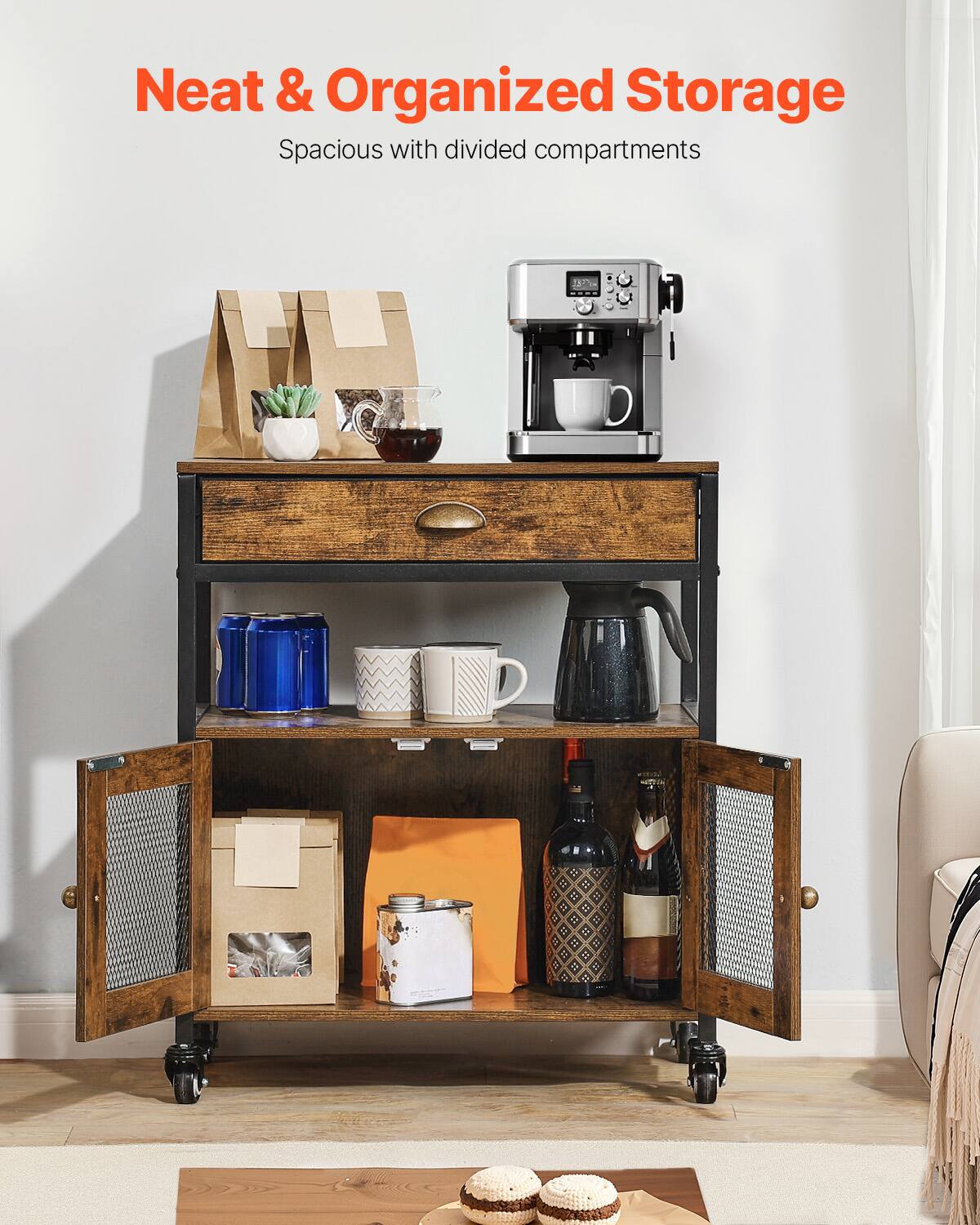 Neat & Organized Storage  
Spacious with divided compartments