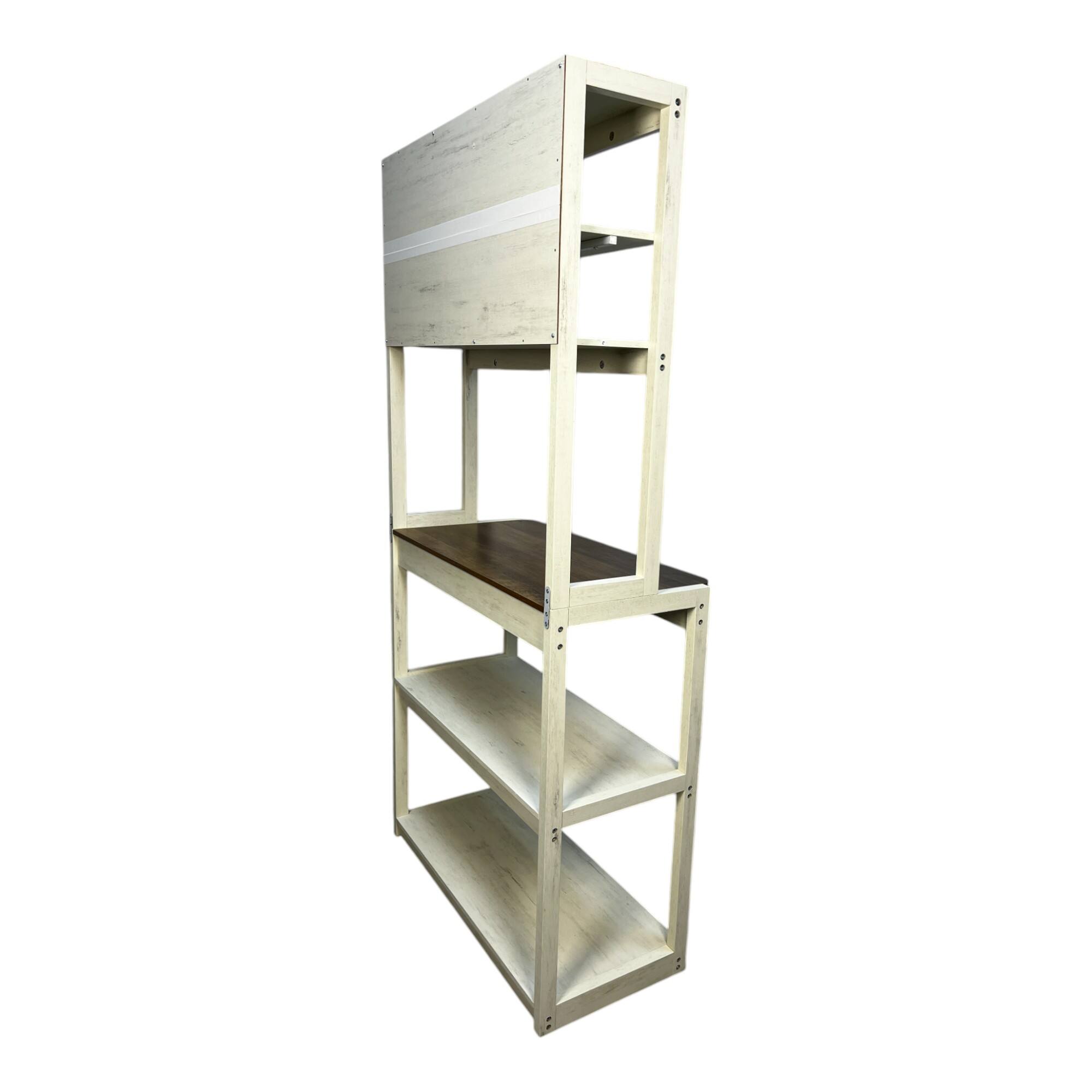 Back. Dexmalle - Dexmalle-39.37Inch Width 5-Tier Kitchen Bakers Rack with Microwave Stand-Brown+White - Brown+White.