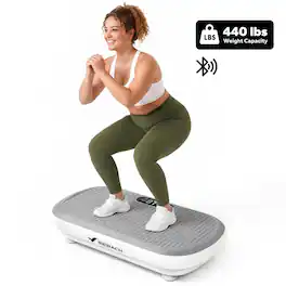 MERACH - Vibration Plate Exercise Machine, 13mm Amplitude, 10 Speeds, Auto Speed Change, Bluetooth Speaker, 440 LBS - Gray