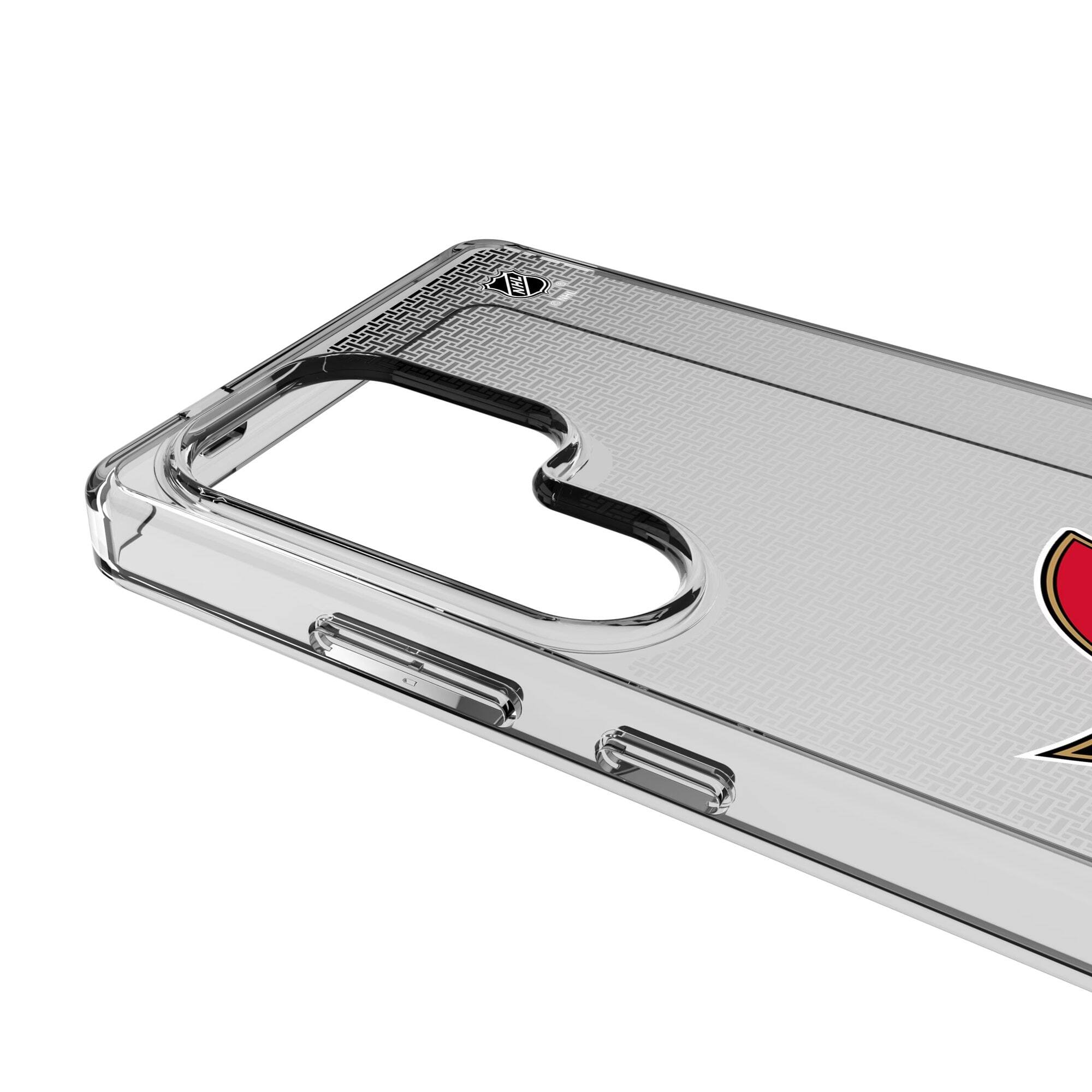 Alt View 2. Keyscaper - Ottawa Senators Linen Logo Galaxy Clear Case - S25 - Multicolor.