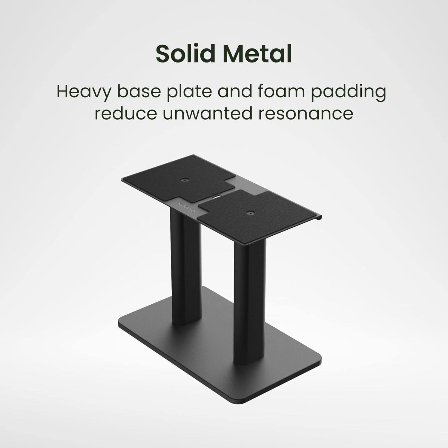 Solid Metal  
Heavy base plate and foam padding reduce unwanted resonance