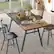 Front. Bestier - 70inch Rectangular Dining Table with Basket Storage Wooden Kitchen Table with Sturdy Metal Legs - Brown.