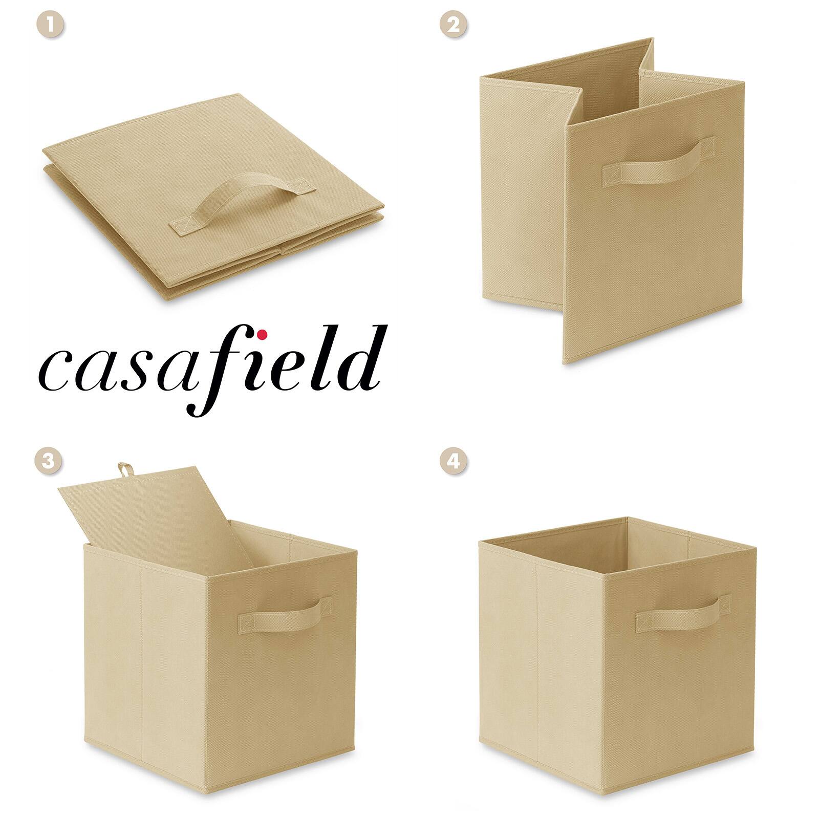 Alt View 5. Casafield - (Set of 12) Collapsible Fabric Cubes - Storage Bins - Sand.