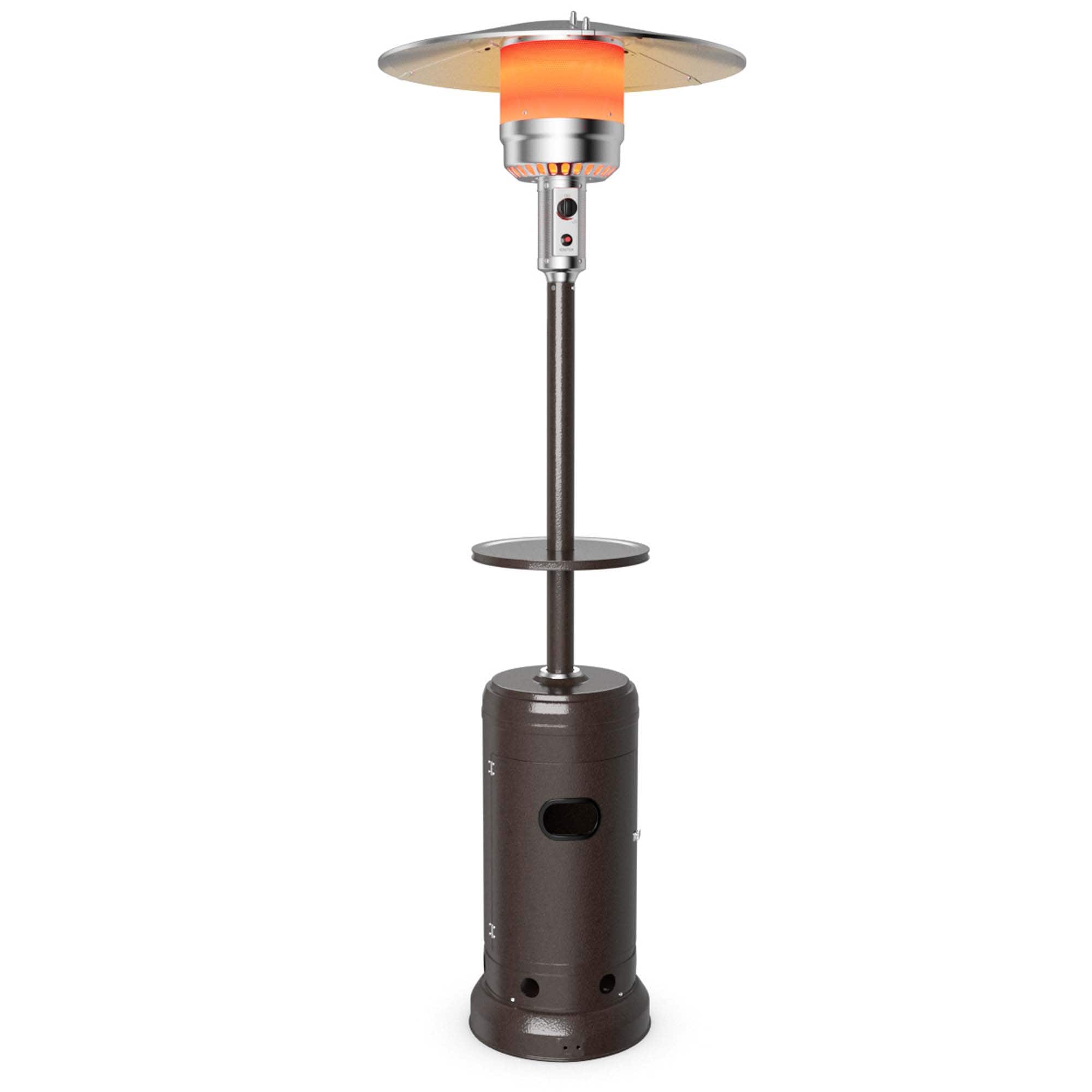 Front. Costway - Costway 50000 BTU Propane Patio Heater Standing Steel with Wheels Bronze - Bronze.