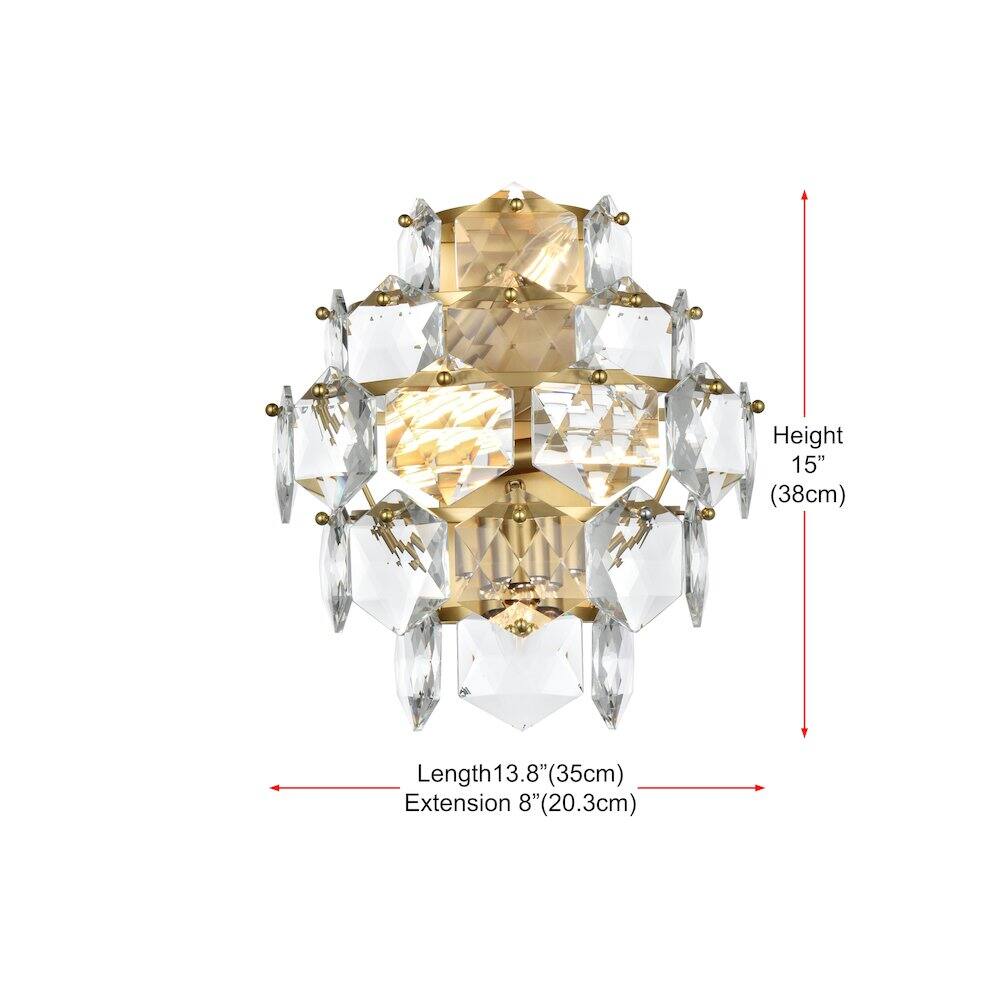 Elegant Lighting - Adaline 14 Inch Wall Sconce In Satin Gold - Satin Gold And Clear price history on PriceWatchPro