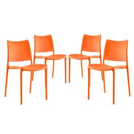 Hipster Dining Side Chair Set of 4 by Modway - Orange