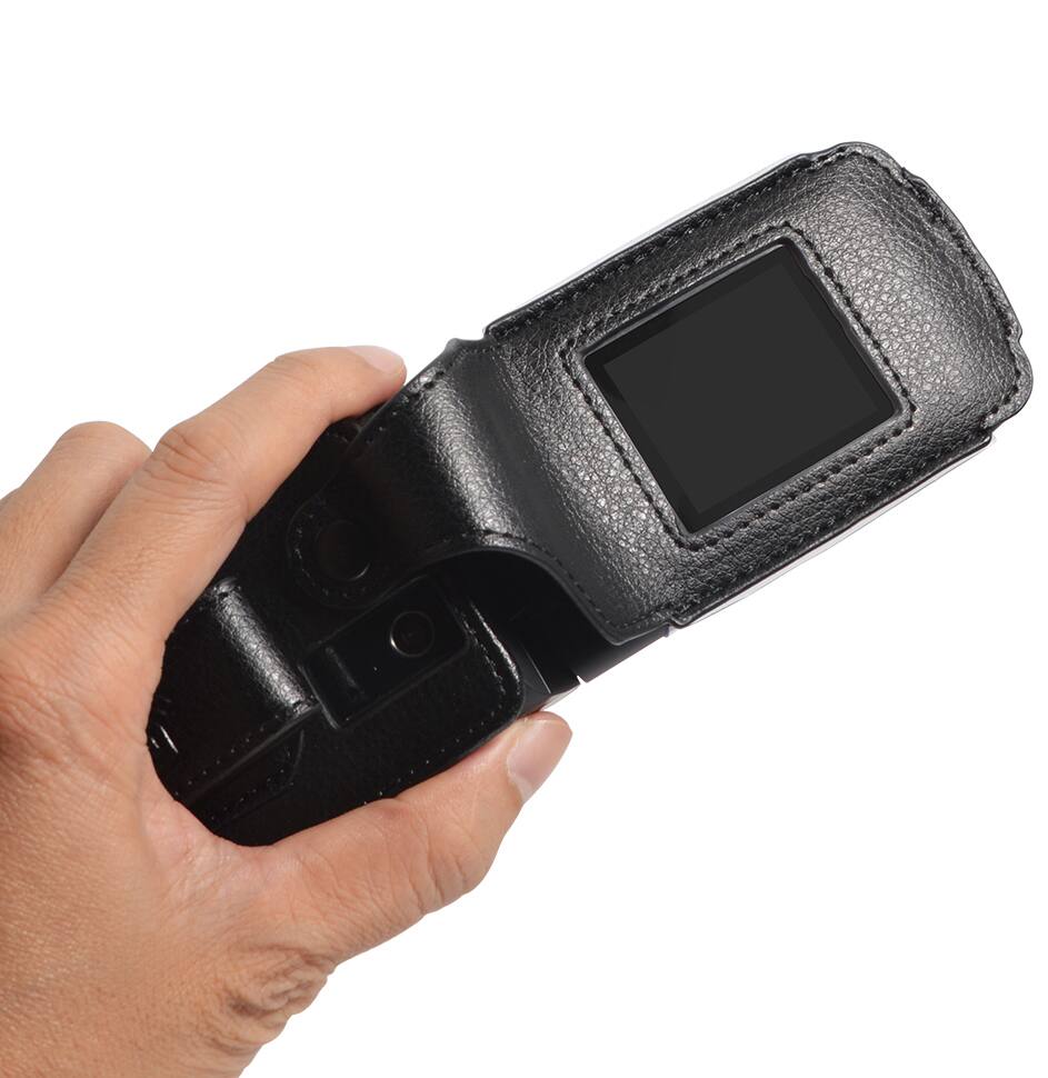 Alt View 3. Nakedcellphone - Vegan Leather Case with Belt Clip for Verizon Orbic Journey V / L Flip Phone - Black.