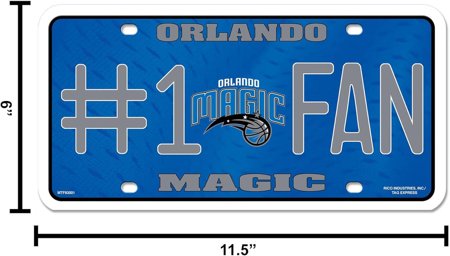 ORLANDO  
#1 MAGIC FAN  
MAGIC  

RICO INDUSTRIES, INC.  
TAG EXPRESS  

11.5"
