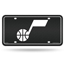 Rico Industries - Utah Jazz NBA 12x6 Carbon Fiber Design Metal License Plate Auto Tag - Multi