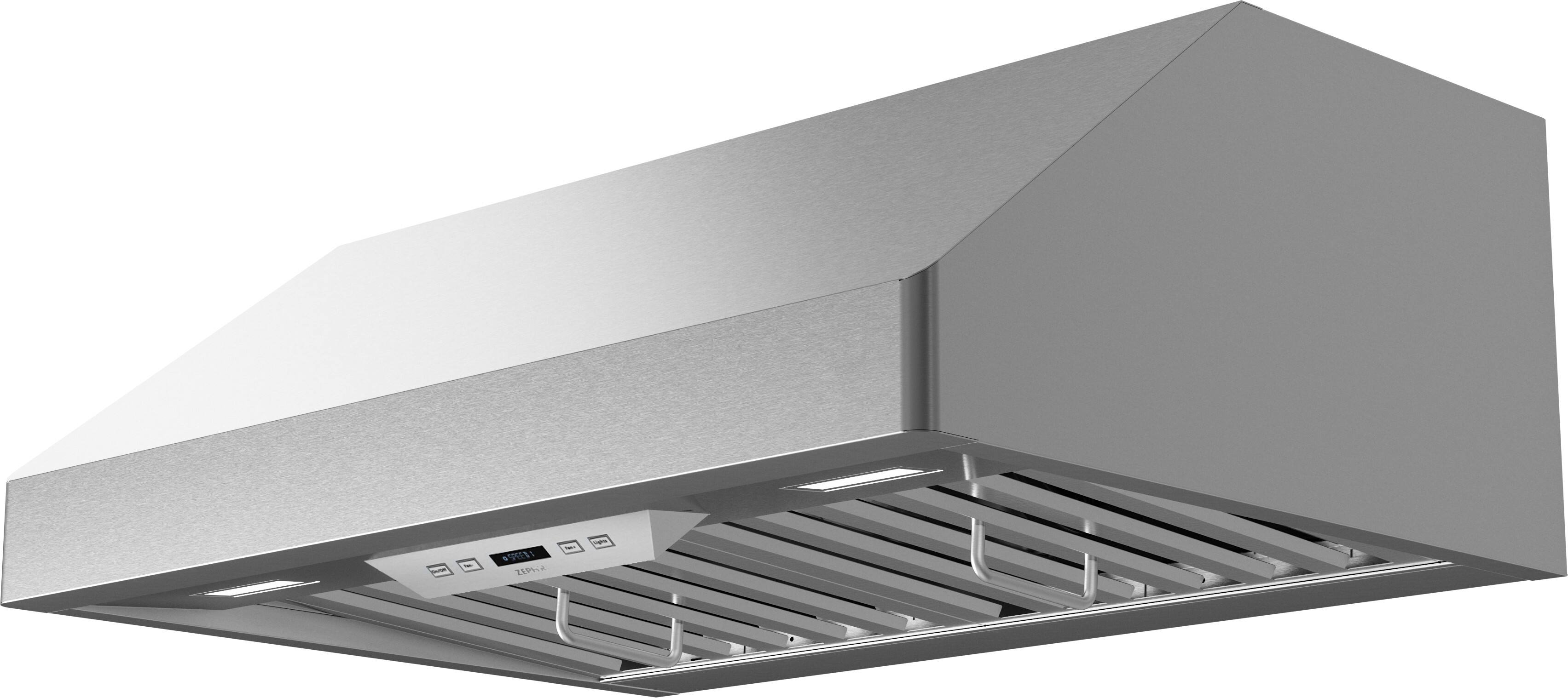 Angle. Zephyr - Tempest I 30 in. 650 CFM Under Cabinet Mount Range Hood with LED Light - Stainless Steel.