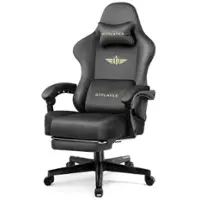 GTPlayer - GT829 Big and Tall Fabric Gaming Chair - Gray - Front_Zoom