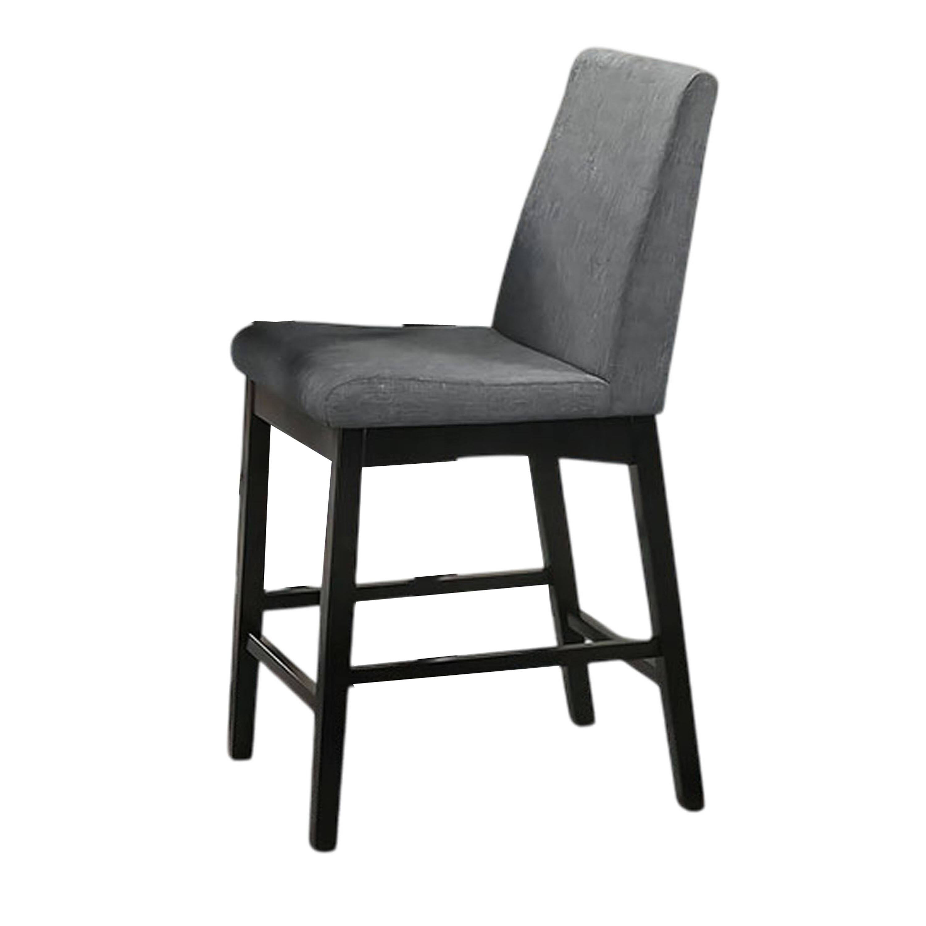 Alt View 3. Manhattan Lane - Heni 5pc Counter Table and 4 Chair Set, Gray Padded - Dark Walnut Brown, Gray.