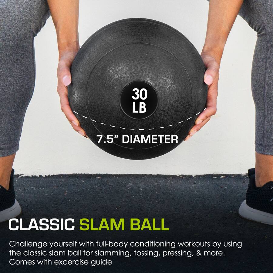 AmStaff Fitness Pro Grip Slam Ball – 30lbs Durable Rubber Slammer For CrossFit & High-Intensity Workouts
