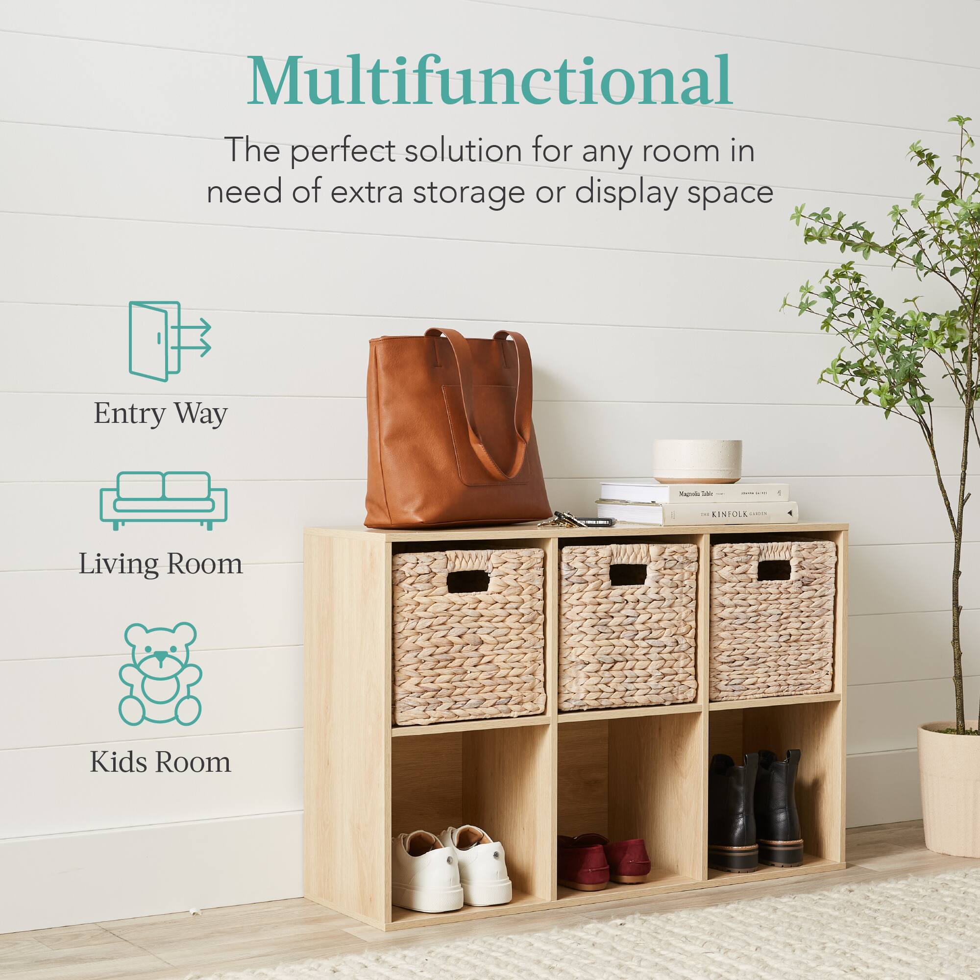 Multifunctional: The perfect solution for any room in need of extra storage or display space.

- Entry Way
- Living Room
- Kids Room