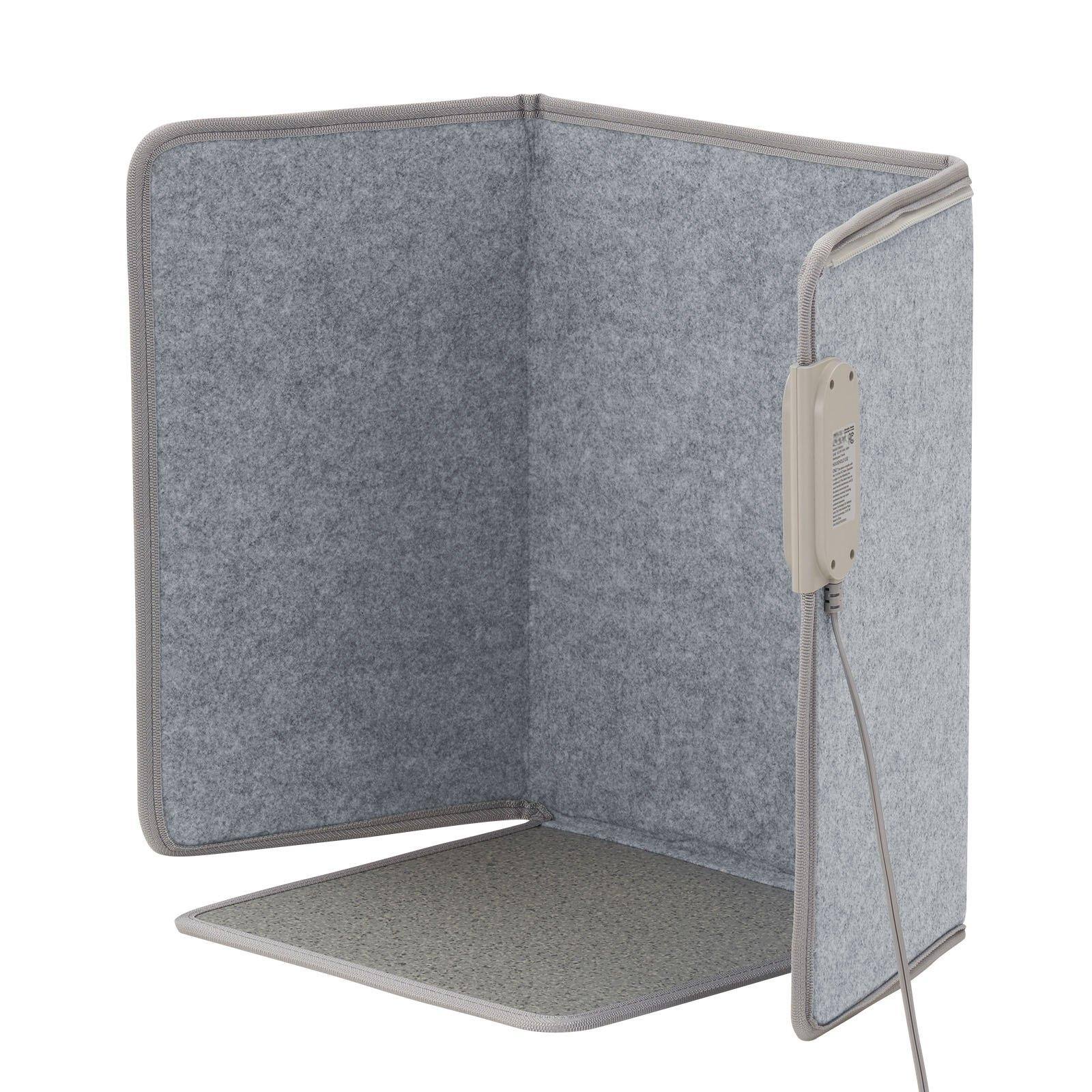 Alt View 10. Glintex - Electric Space Heaters Under Desk Foot Warmer Foldable Remote Control Timer Quiet Operation Overheat Protection Office - Gray.