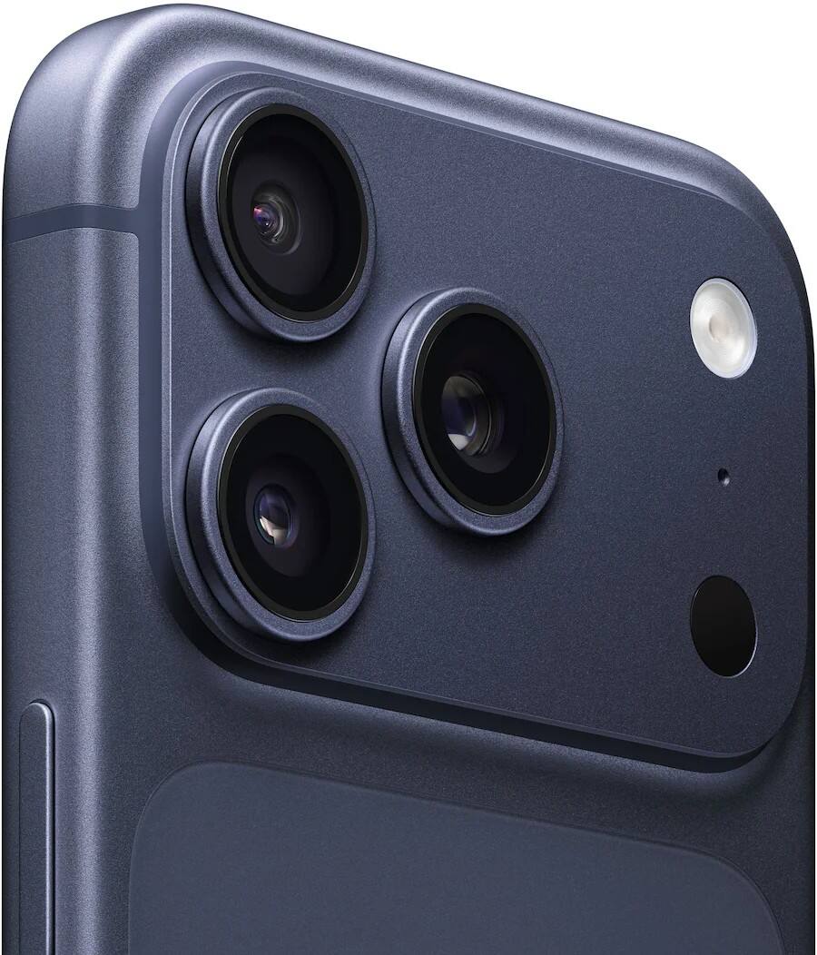Left. Apple - Pre-Owned Excellent iPhone 17 Pro 5G 256GB - Apple Intelligence - (Unlocked) - Deep Blue.