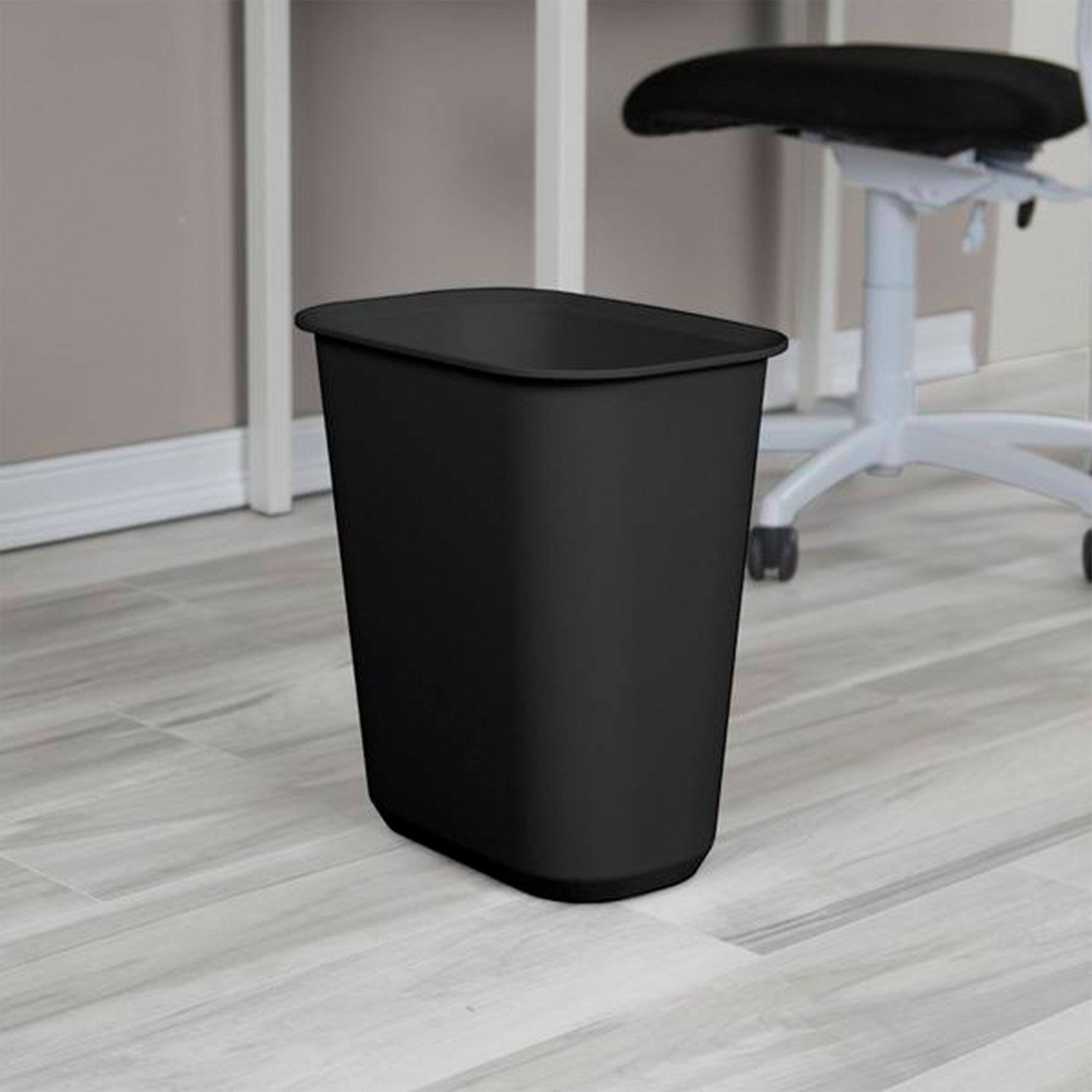 Alt View 2. Sterilite - Sterilite Rectangular Wastebasket 5.5 Gallon Open Top Trash Bin, 6 Pack, Black - Black.