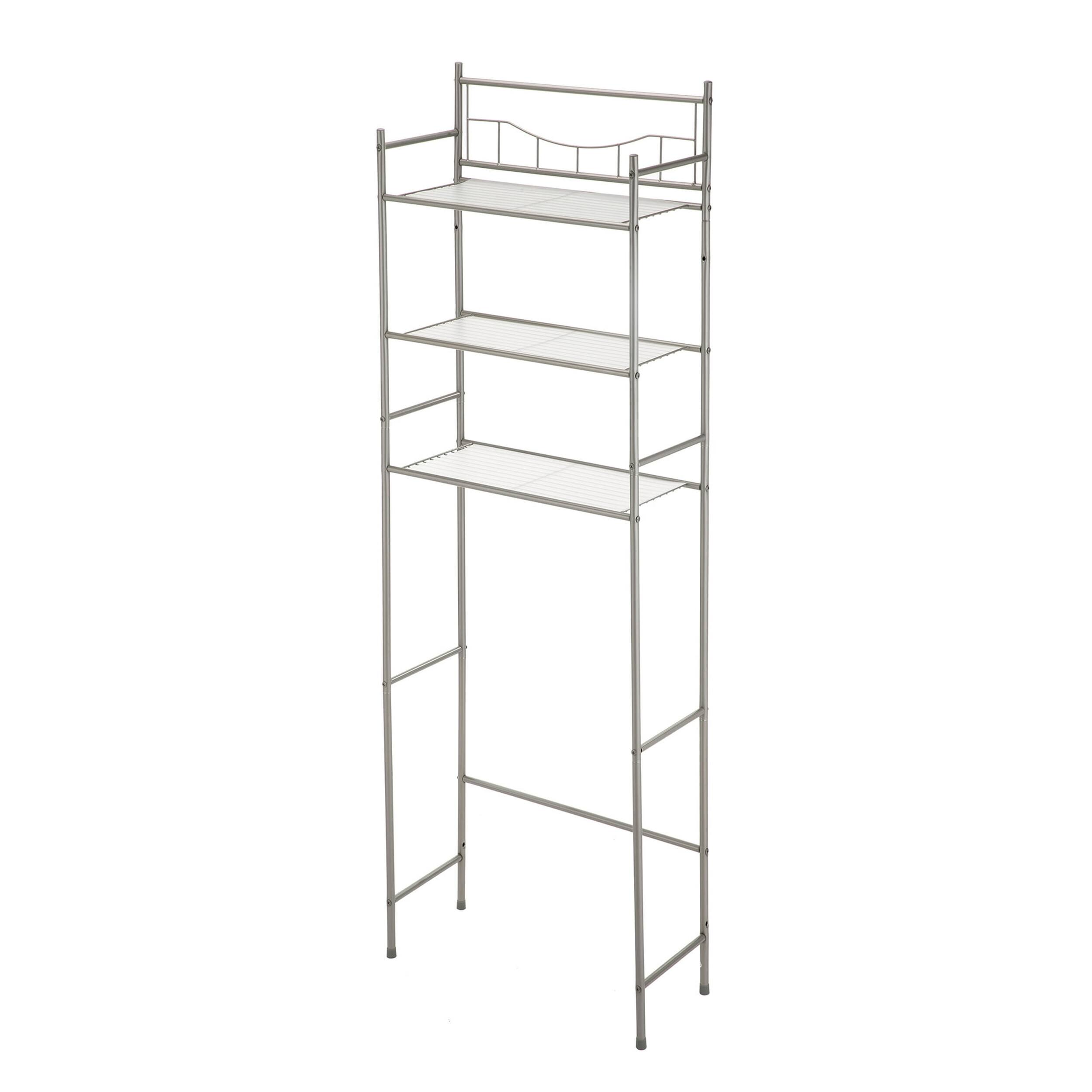 Mainstays - 3 Shelf Over The Toilet Bathroom Space Saver in Satin Nickel - Silver