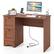 Front. Costway - Costway 43" Home Office Desk with Charging Station Compact Study Writing Desk Walnut - Walnut.