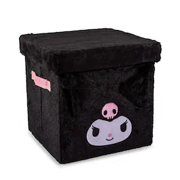 Ukonic - Sanrio Kuromi 13-Inch Plush Storage Bin With Lid - Black