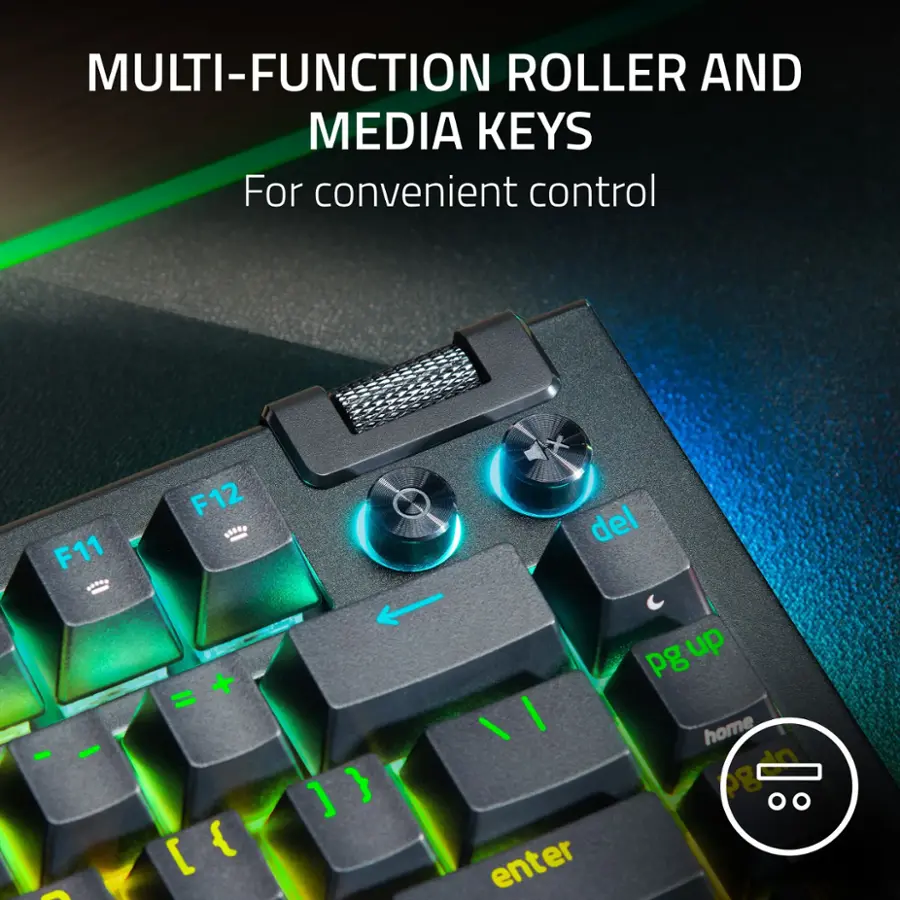 Razer BlackWidow V4 75% Wired Mechanical Orange Switch Gaming Keyboard ...