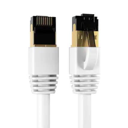 Front. Cables Direct Online - Cat8 Ethernet Cable 35FT, 40Gbps High-Speed RJ45 Shielded Copper Cord for Router, PC & Gaming - White.