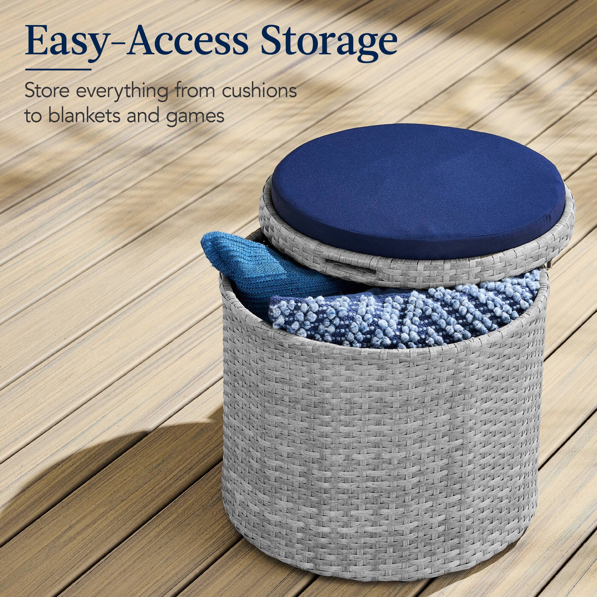 Easy-Access Storage

Store everything from cushions to blankets and games