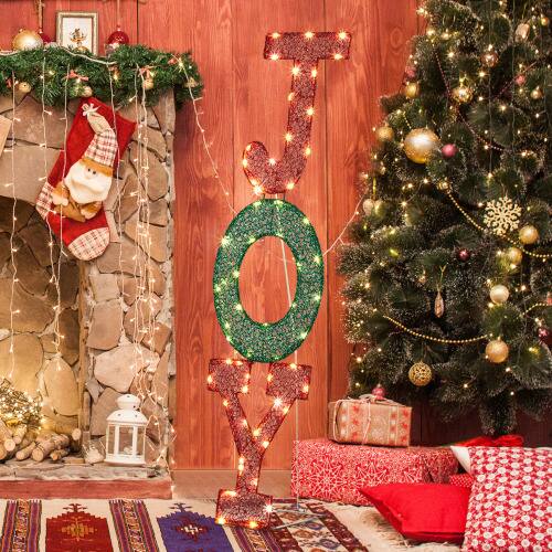 Alt View 7. Winado - Christmas JOY Letter Sign 47in Pre-lit 2D with LED Lights for Xmas Indoor Outdoor Holiday Yard Holiday Decorations - Red & Green.