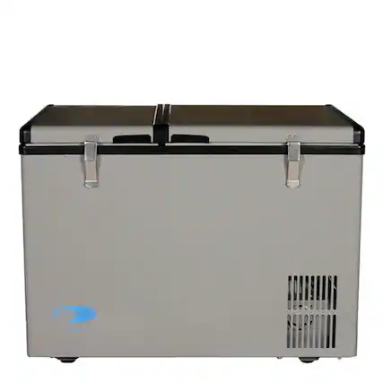 Front. Whynter - 62 Quart Dual Zone Portable Fridge/ Freezer 12/24V DC & 110V AC - Gray.
