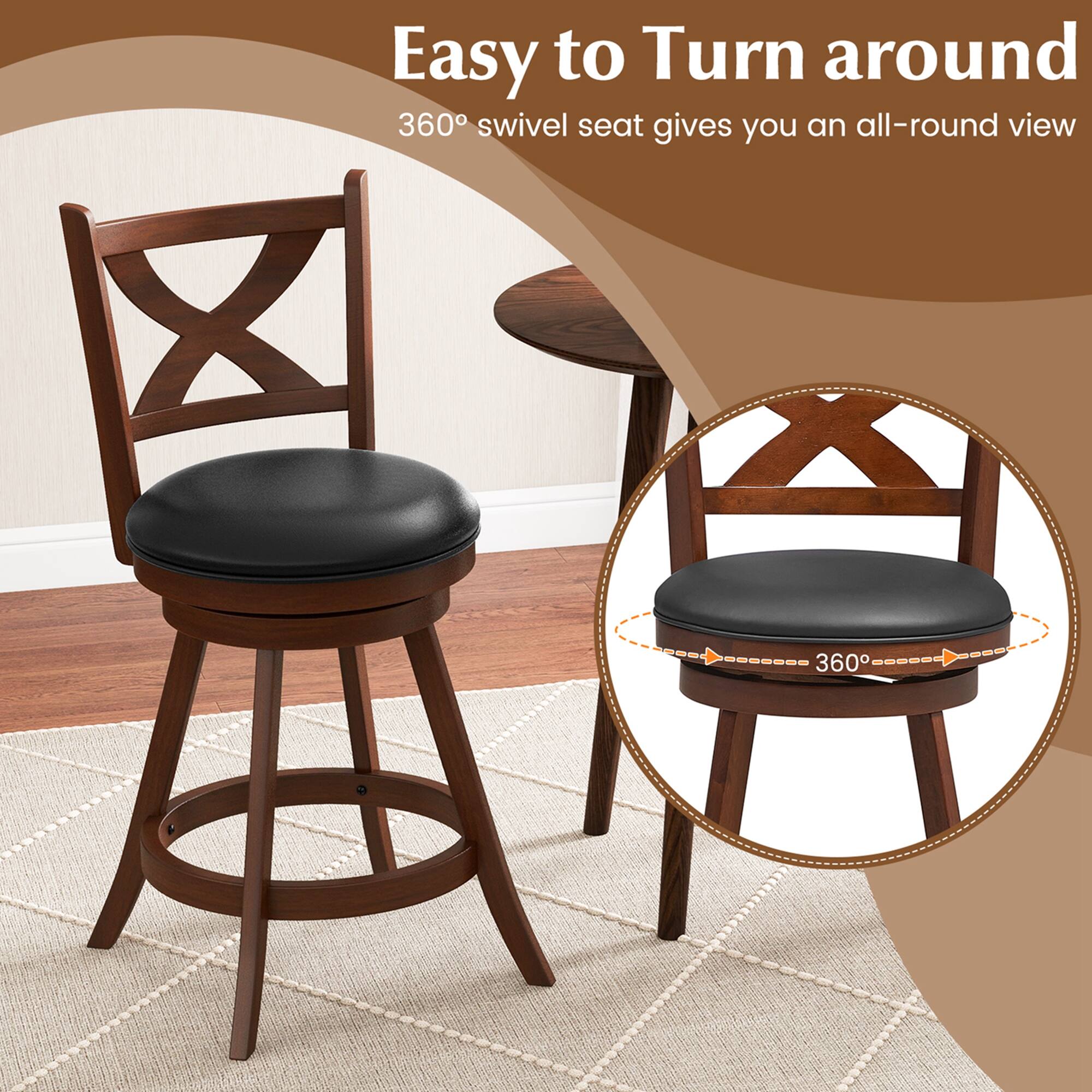 Easy to Turn Around 360 Swivel Seat Gives You an All-Round View