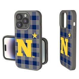 Keyscaper - NCAA - Navy Midshipmen Plaid Soft Touch iPhone Case - 15 - Gray