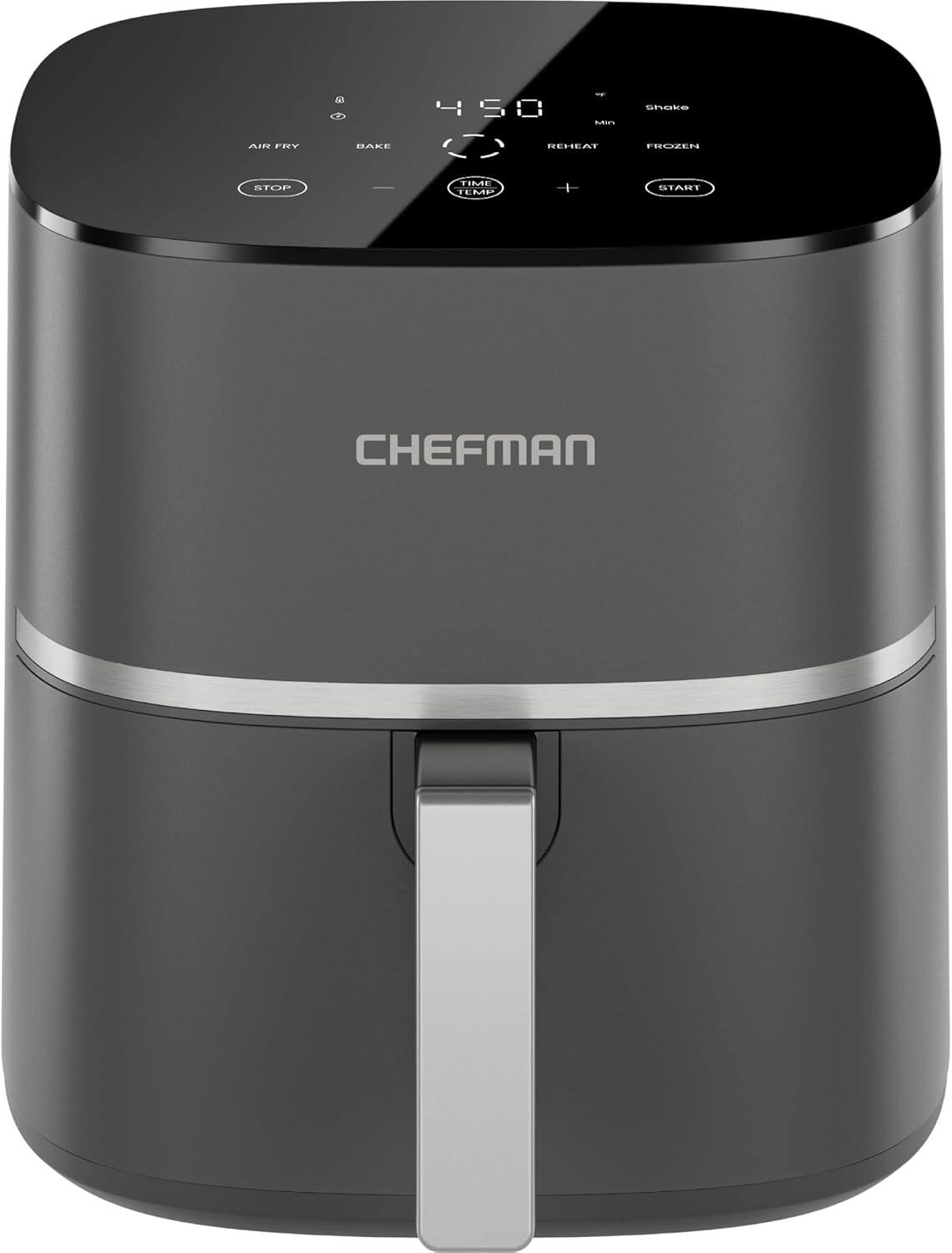 Chefman - TurboX 5-Quart Air Fryer, 4 Cooking Functions + Digital Touch Controls - Gray