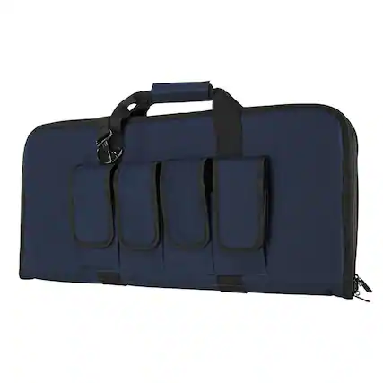 Front. NcSTAR - NcSTAR Vism Soft Padded Subgun, AR & AK Pistol Case, 28"L x 13"H, Blue with Black Trim - Blue/Black.