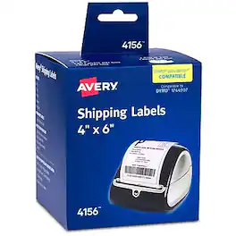 Avery - Thermal Shipping Labels, 4" x 6", Matte 220 Labels/Roll (4156) - White