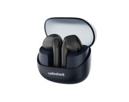 RadioShack - Transparent Case TWS Earbuds IPX5 Bluetooth 5.4 Noise Cancelling 3304411 - Navy Blue