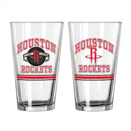 Logo Brands - Houston Rockets 16oz. Pint Glass Two Pack - Multicolor
