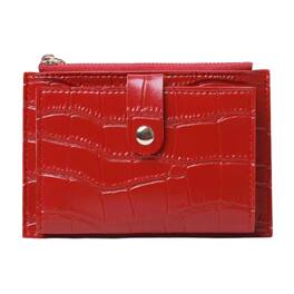 Kitcheniva - Women's Ultra-Thin Lightweight Crocodile Print Wallet, Holds Cards, Coins & Cash - Red