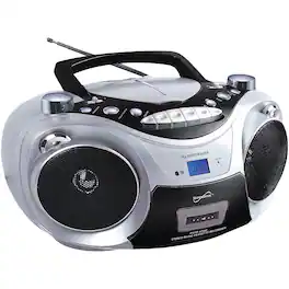 Supersonic - Bluetooth CD/Cassette/Radio Media Player Boom Box SC-739BT - Black