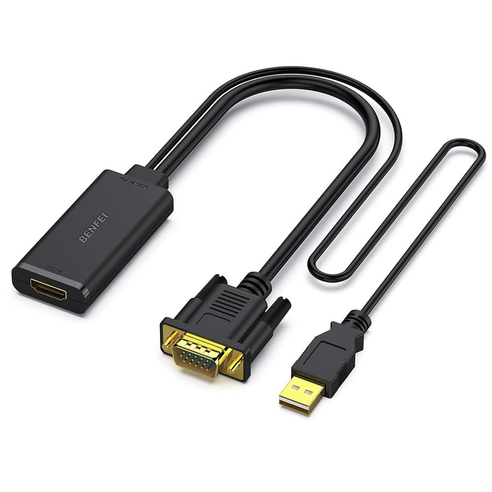 PARKER SLATER - VGA to HDMI Adapter, 1080P Converter with Audio, Black
