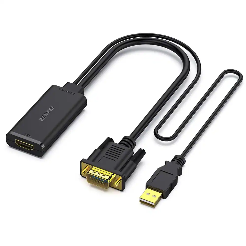 PARKER SLATER - VGA to HDMI Adapter, 1080P Converter with Audio, Black