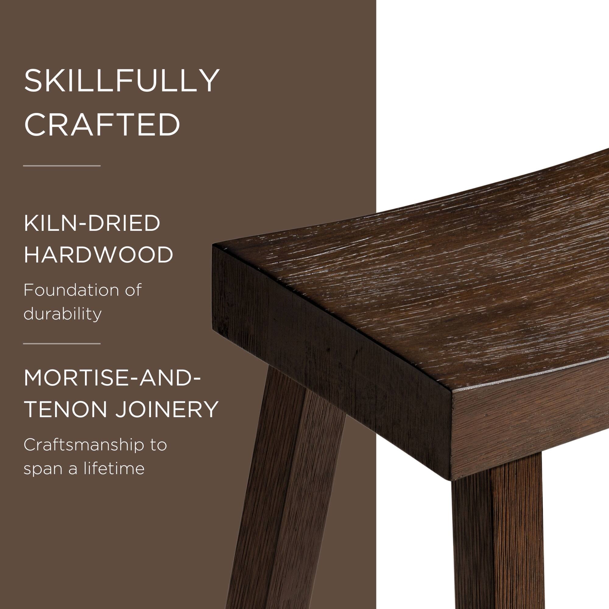 SKILLFULLY CRAFTED

KILN-DRIED HARDWOOD  
Foundation of durability

MORTISE-AND-TENON JOINERY  
Craftsmanship to span a lifetime